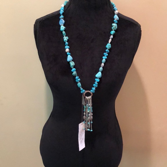 NWT Chico’s Turquoise and Silver-tone Necklace - Picture 2 of 8